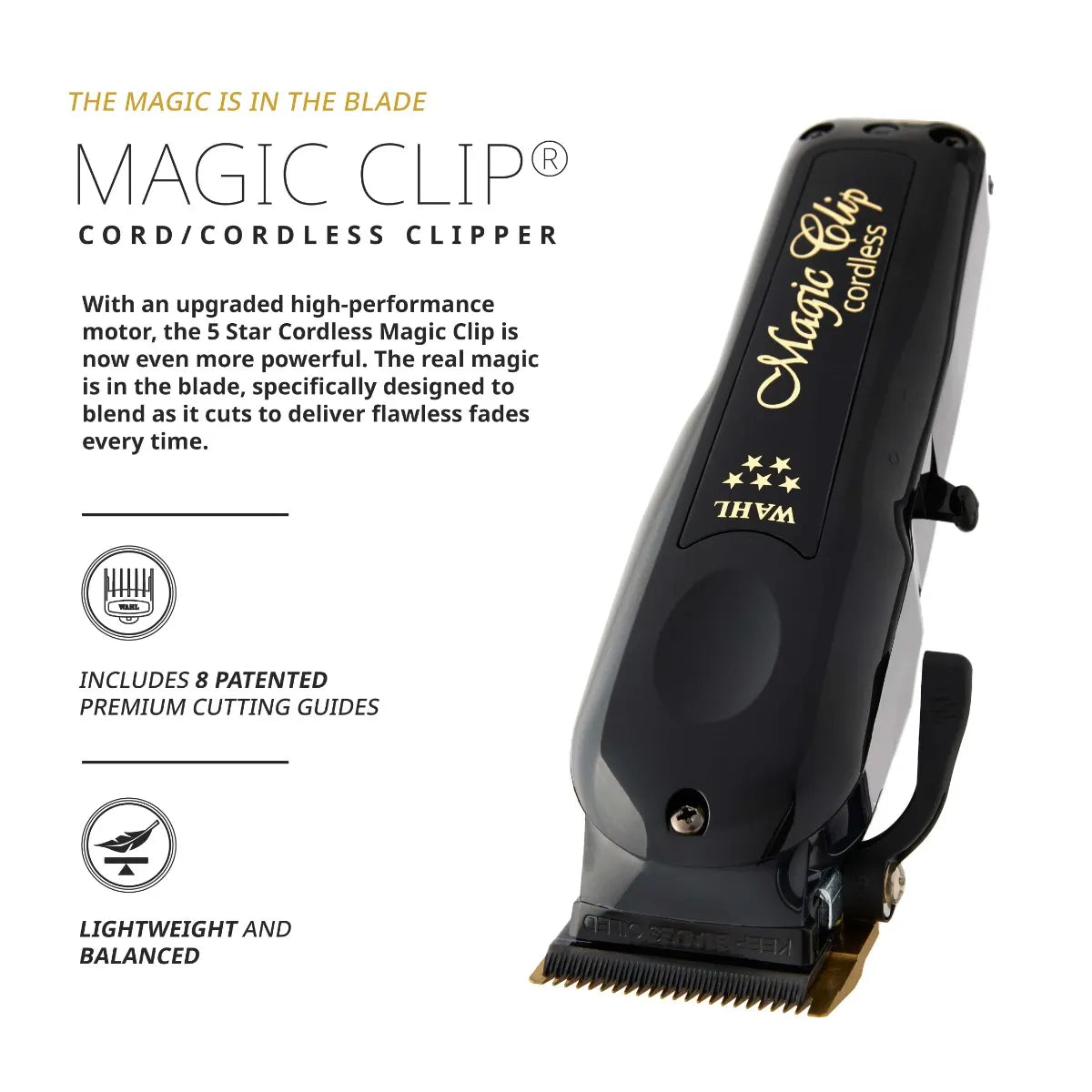 Wahl 5 Star Cordless Magic Clip Black
