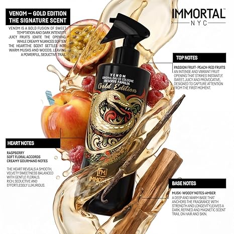 Immortal Venom GOLD EDITION Reserve Aftershave Cologne 500ml