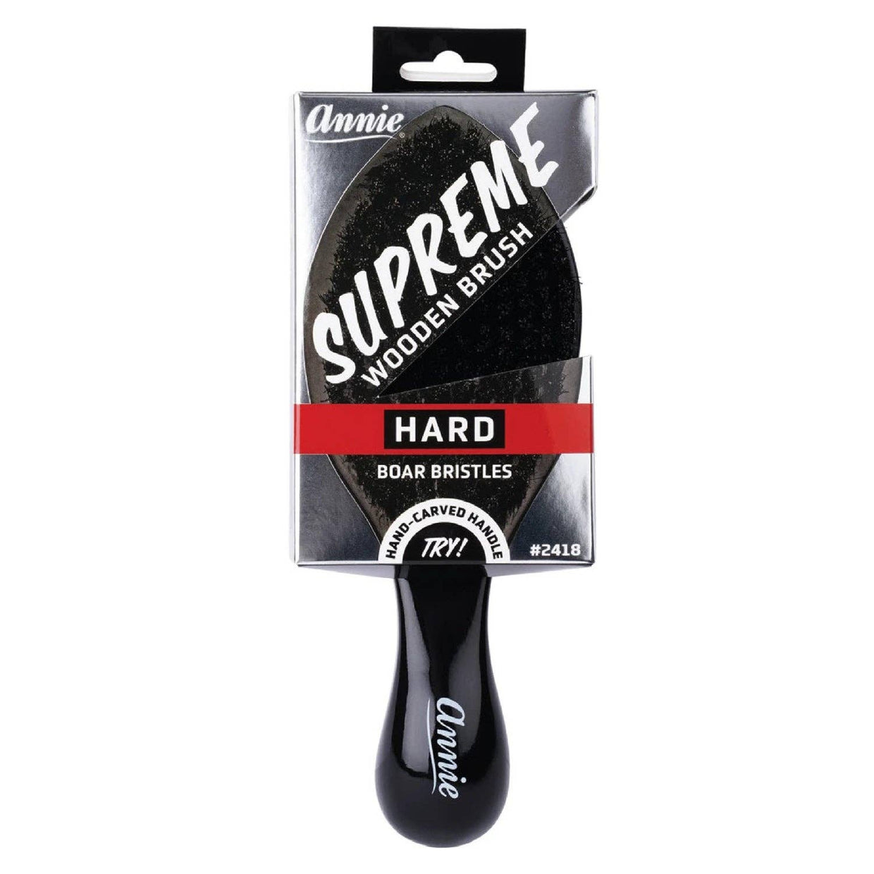 Annie Supreme Club Brush Hard Black Boar Bristles