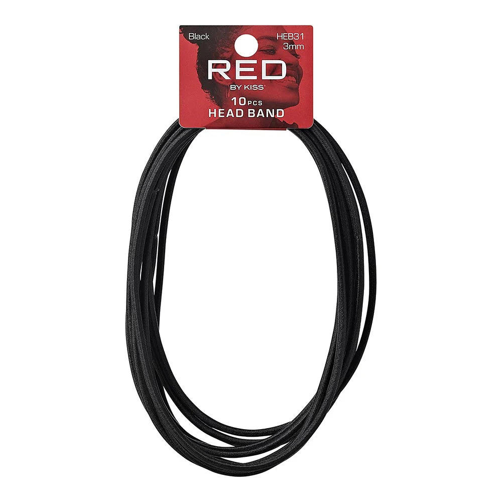 RED Headbrand 10 pcs 3mm Black
