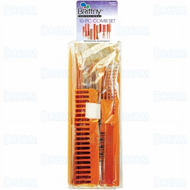 Brittny 10 PC Comb Set Bone