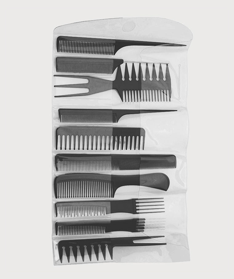 Diane Assorted Comb Set 10 Pack - Black