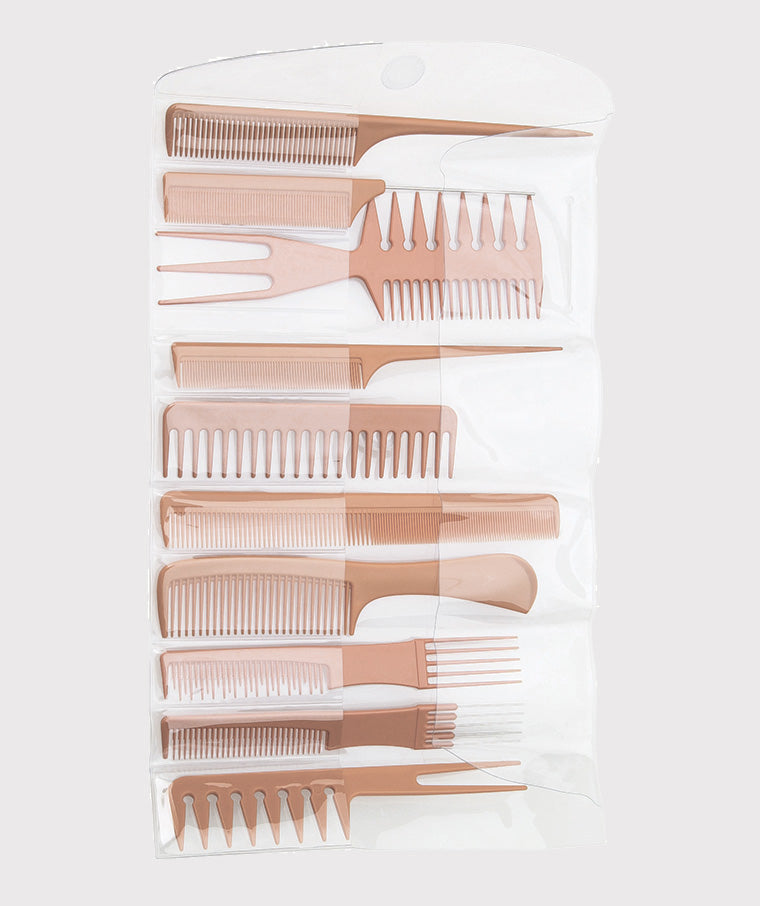 Diane Assorted Comb Set 10 Pack - Bone