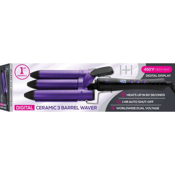 H&H Ceramic 3 Barrel Waver 1" Digital
