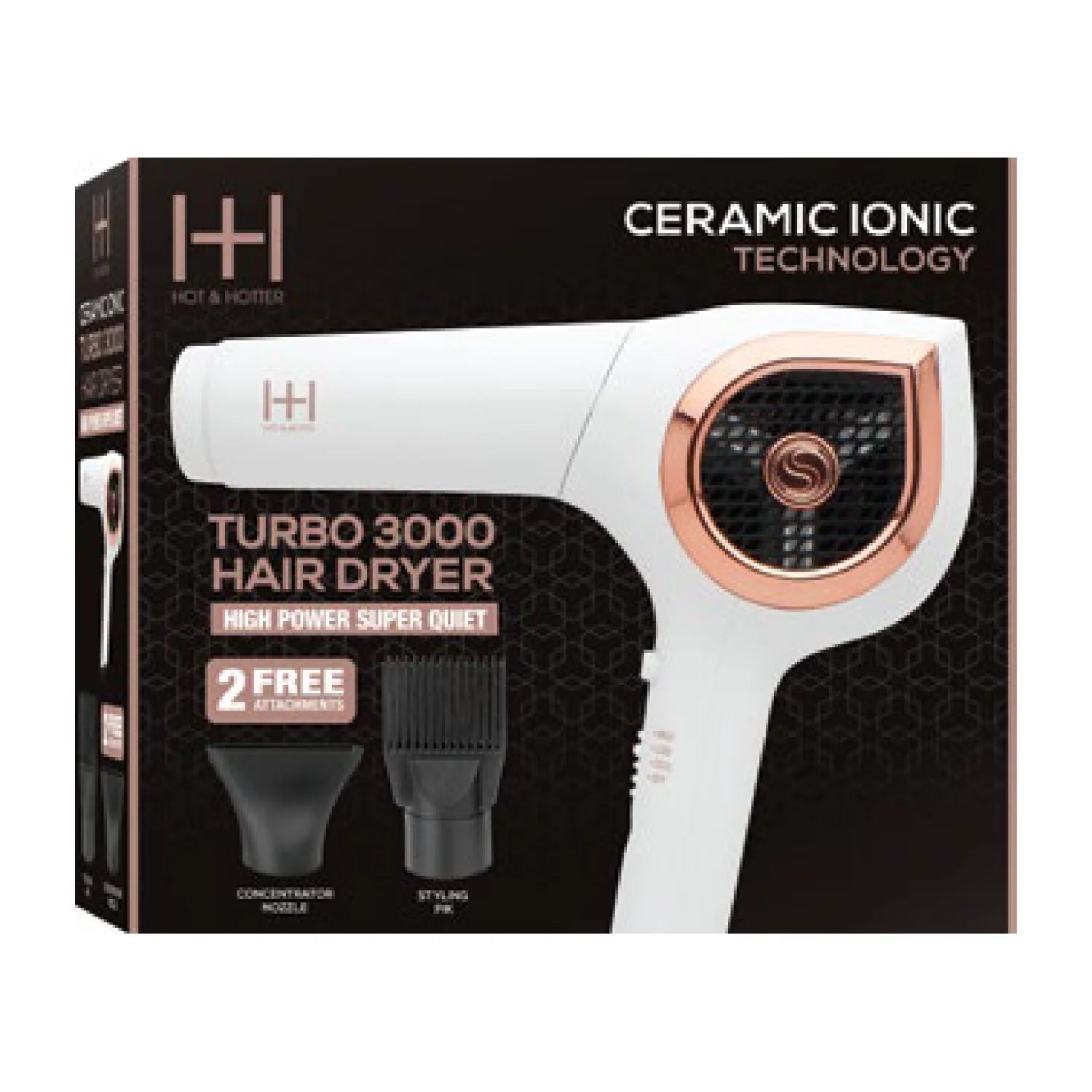 H&H Ceramic Ionic Turbo 3000 Hair Dryer White
