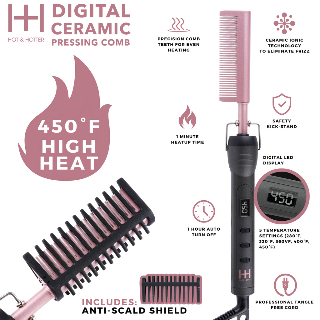 H&H Electric Pressing Comb Digital Ceramic