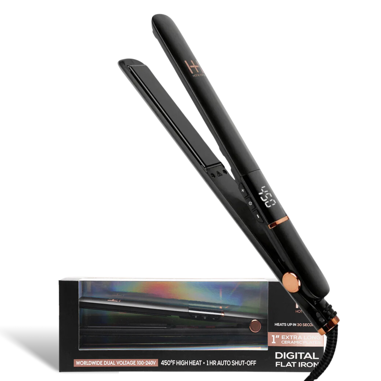 H&H Digital Ceramic Flat Iron Extra Long 1"