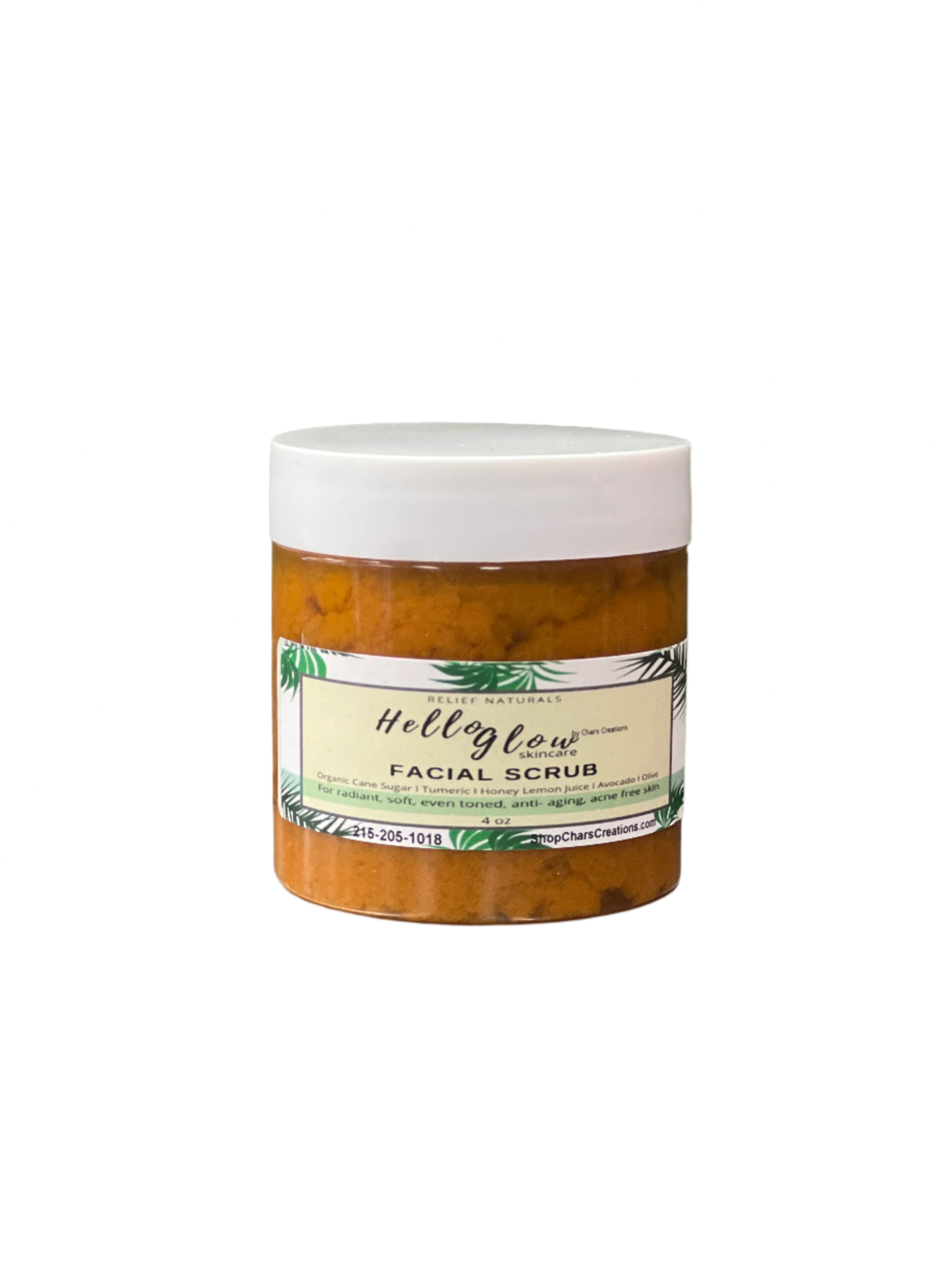 Char's Hello Glow Tumeric Facial Scrub 4 oz