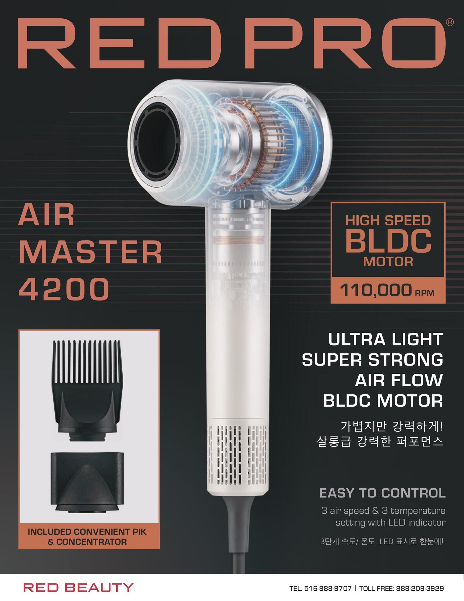 RED Pro BLDC Dryer Air Master 4200 White