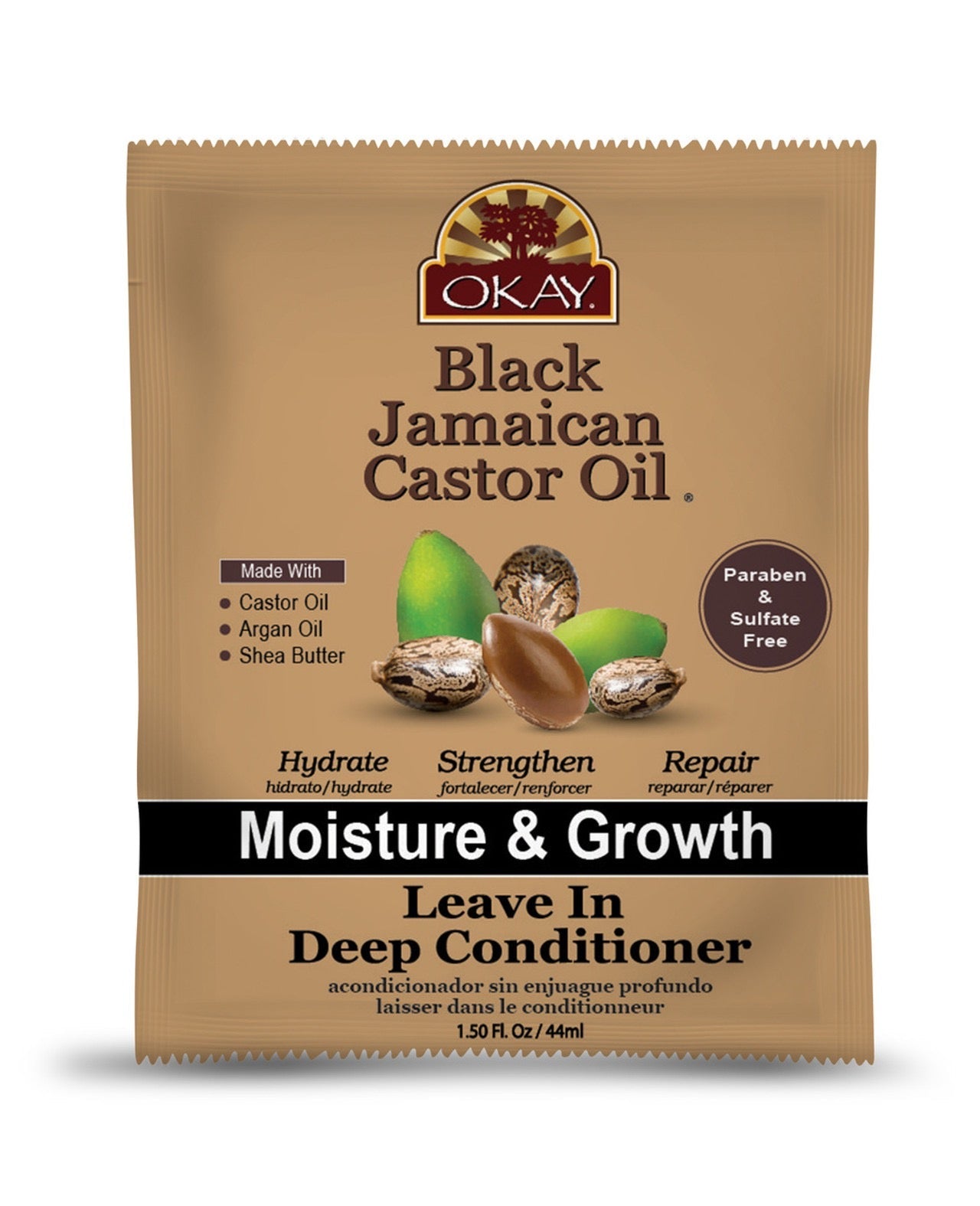 Okay Leave In Conditioner Pack Black Jamaican Castor Oil 1.5 oz