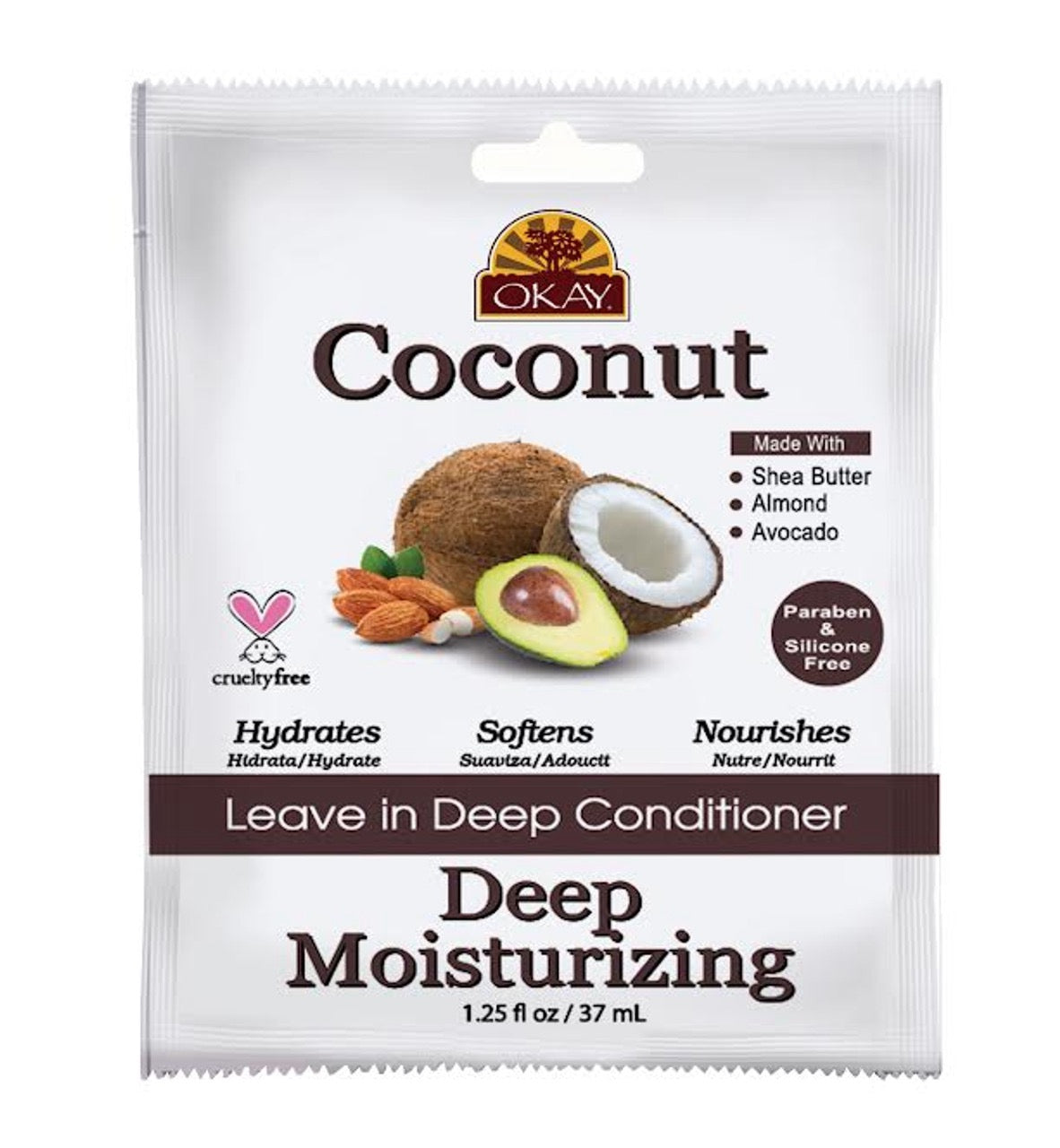Okay Leave In Conditioner Pack Coconut Oil 1.25 oz
