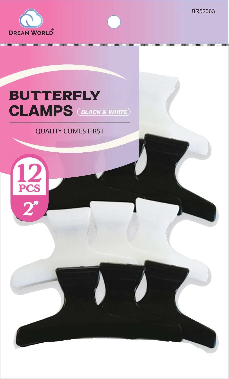 Dream Clip Butterfly Clamp 2" Black and White