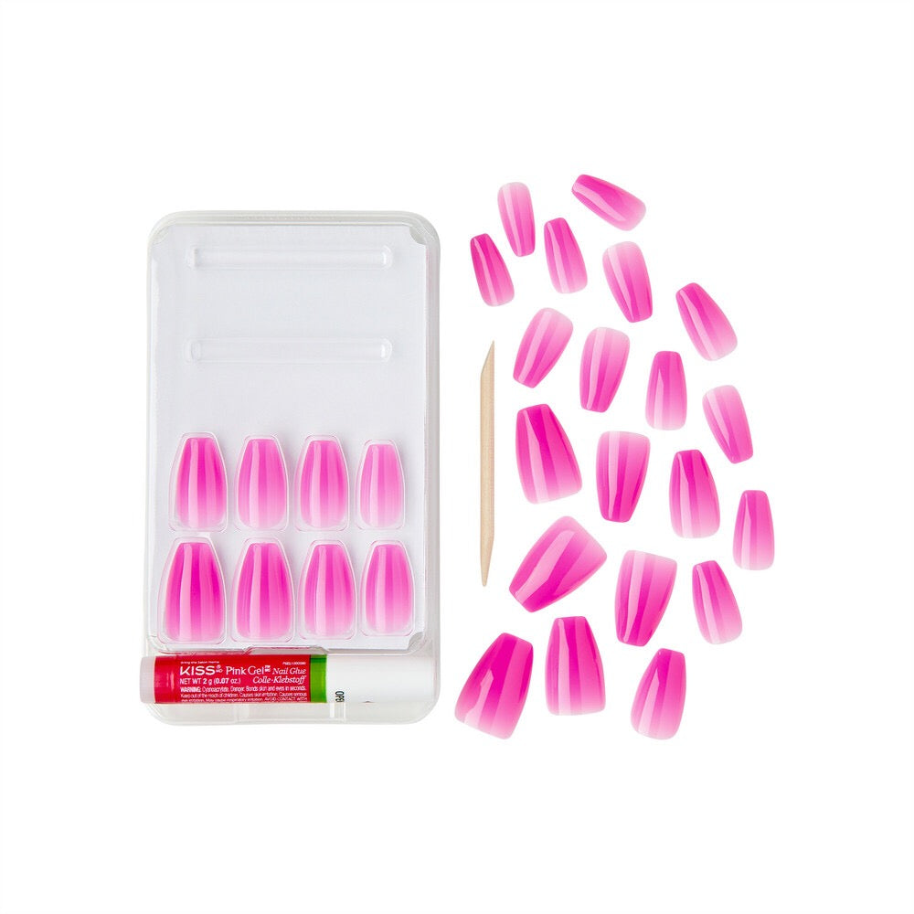 Gold Finger Jelly Color Nails Snowy