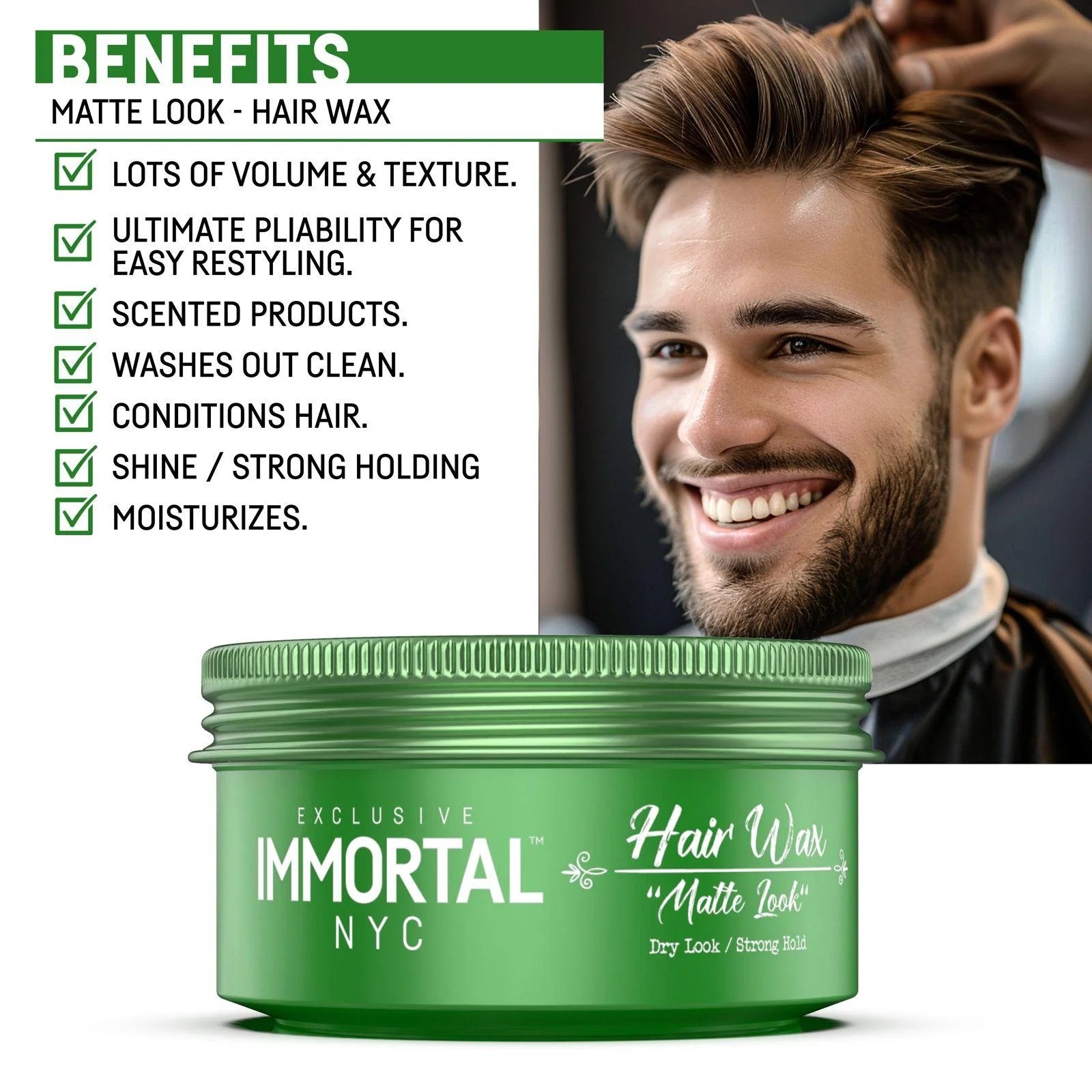 Immortal Hair Wax "Matte Look" 5.07 oz