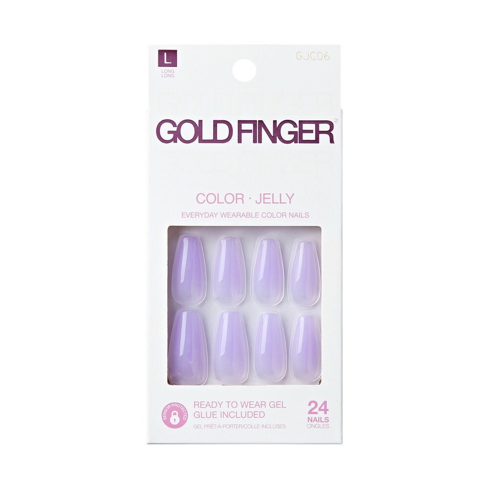 Gold Finger Jelly Color Nails Fresh Cotton