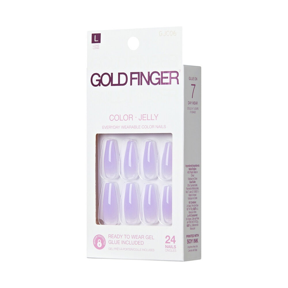 Gold Finger Jelly Color Nails Fresh Cotton