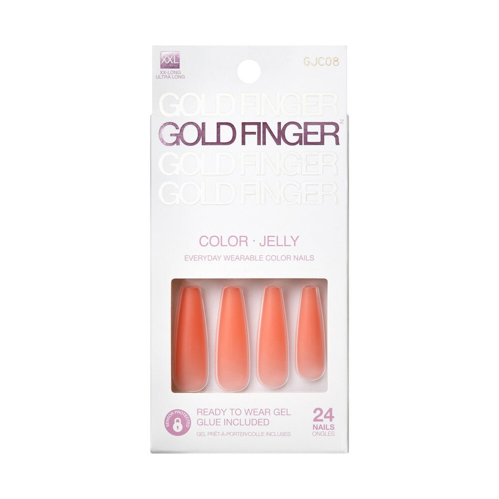 Gold Finger Jelly Color Nails Watermelon