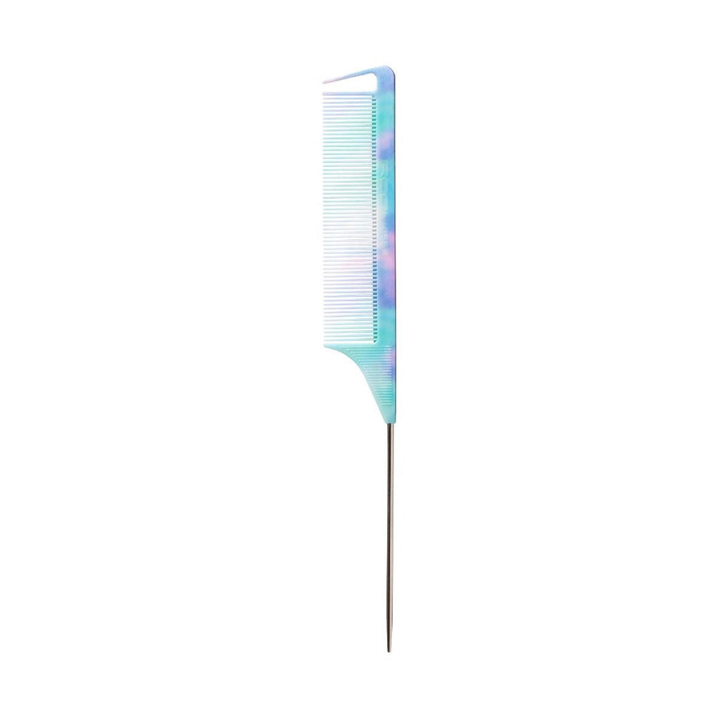 RED Blue Tie Dye Parting Pin Tail Comb