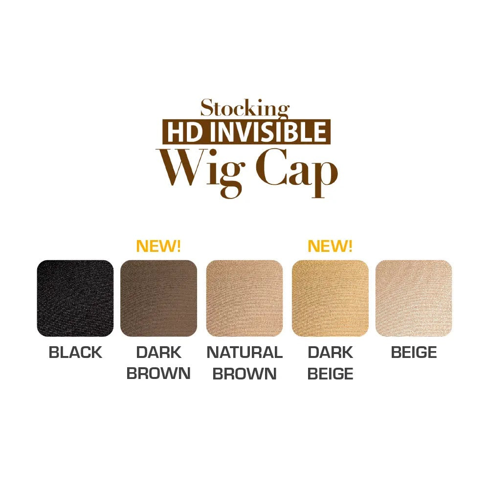 RED HD Stocking Wig Cap 2 pcs Natural Brown
