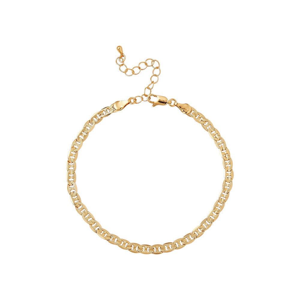 RED Gold Chain Anklet - Anchor TX 4.6mm