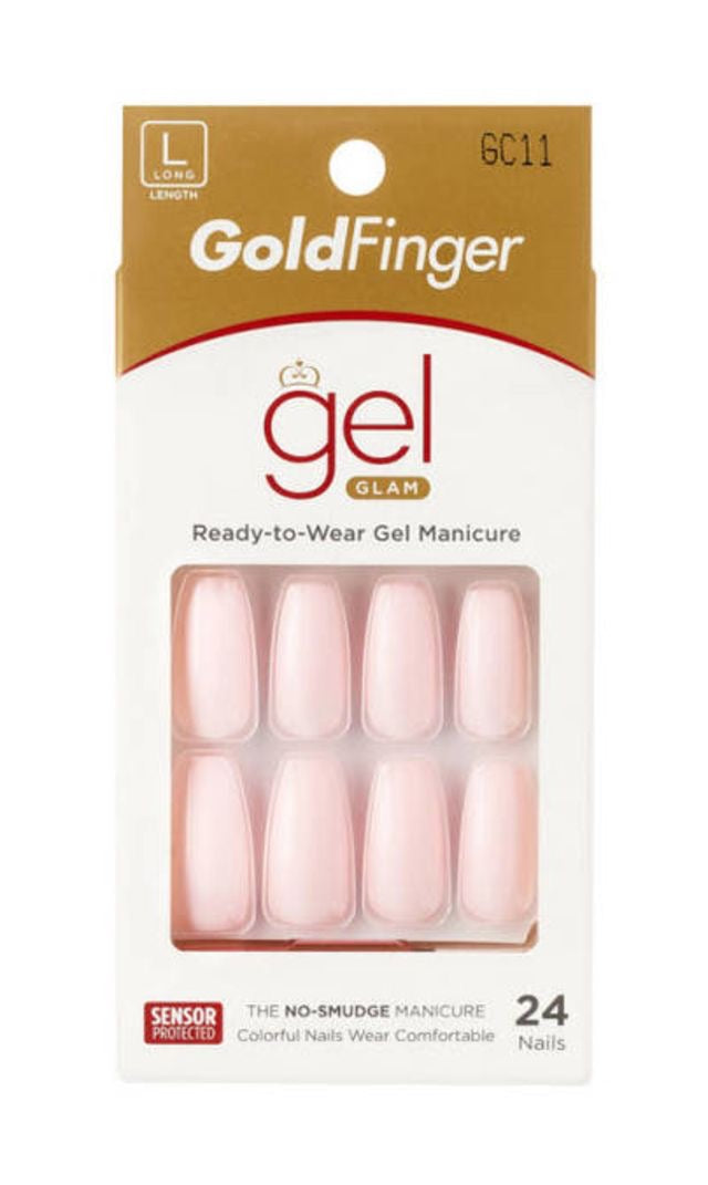 Gold Finger Solid Colors Gel Nails Pale Pink