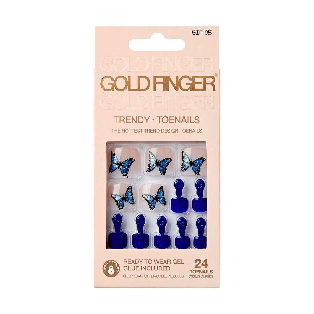 Gold Finger Trendy Toenails - B Flies