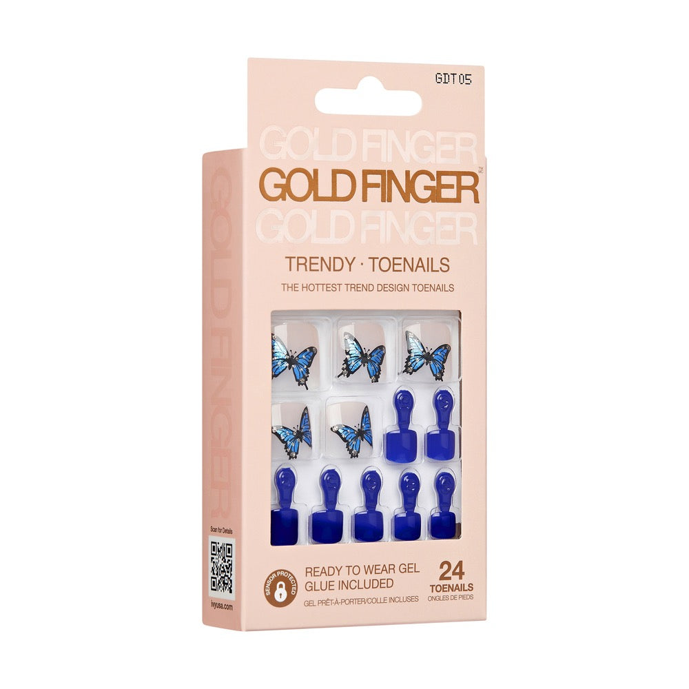 Gold Finger Trendy Toenails - B Flies