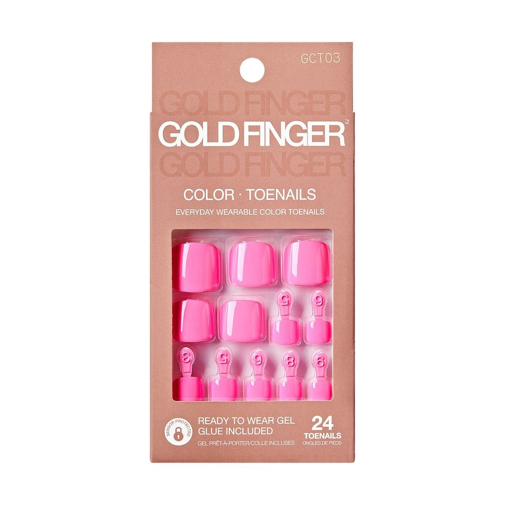 Gold Finger Solid Colors Toenails Blushing