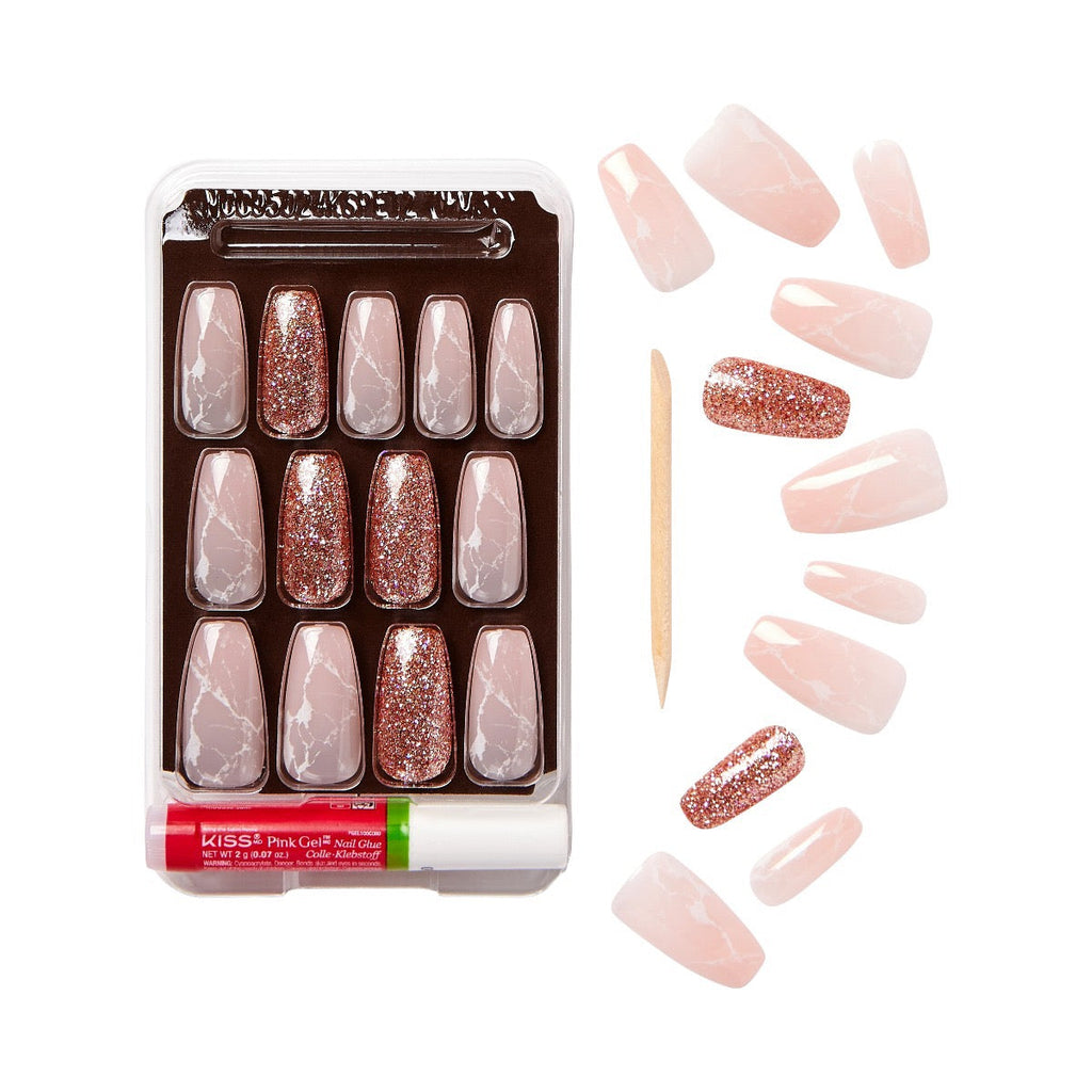 Gold Finger Trendy Nail - Rose Quartz