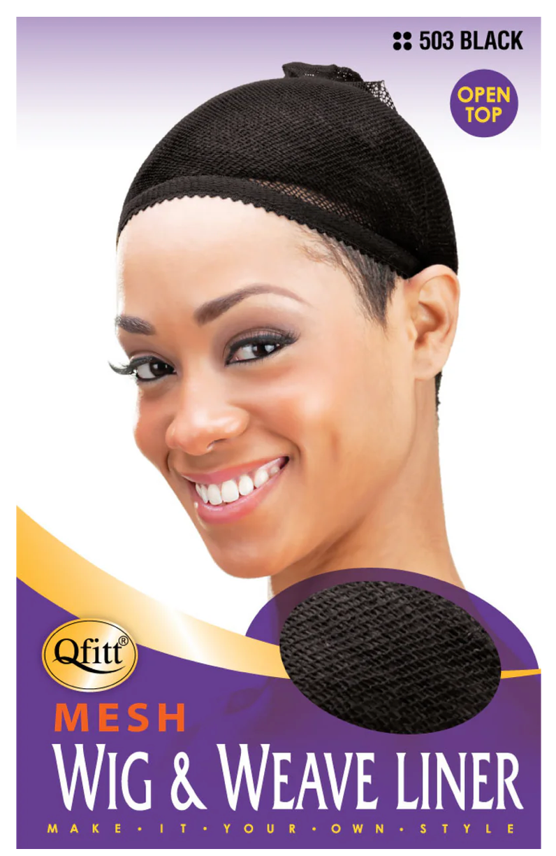 Qfitt Mesh Wig & Weave Liner Open Top Black