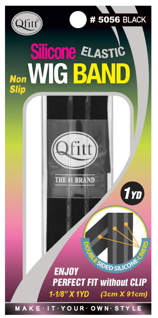 Qfitt Silicone Elastic Wig Band Double Sided Black
