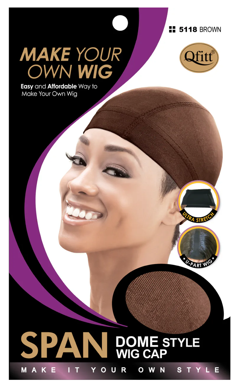 Qfitt Spandex Dome Wig Cap Brown