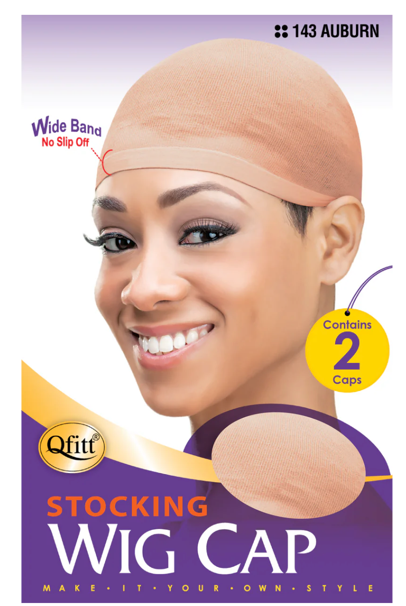 QFitt Stocking Wig Cap Auburn 2 PK