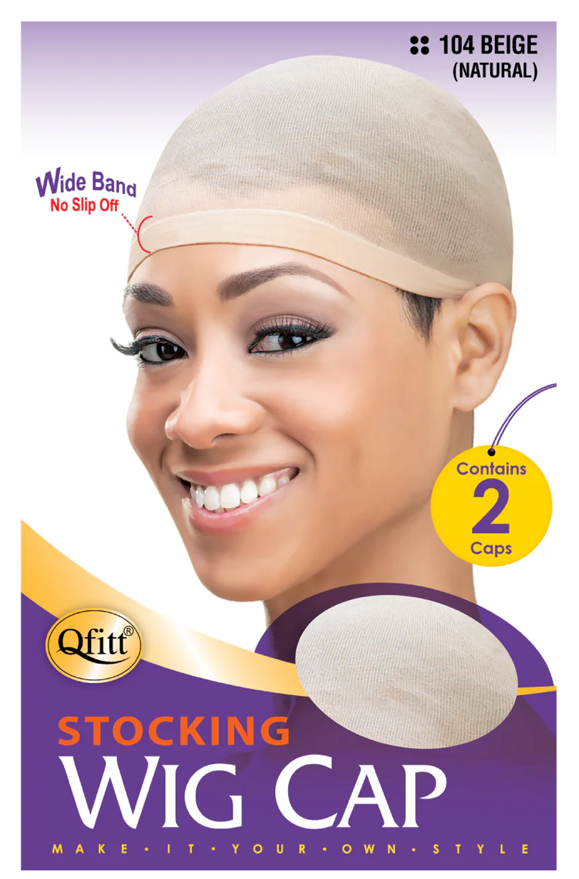 QFitt Stocking Wig Cap Beige Natural 2 PK