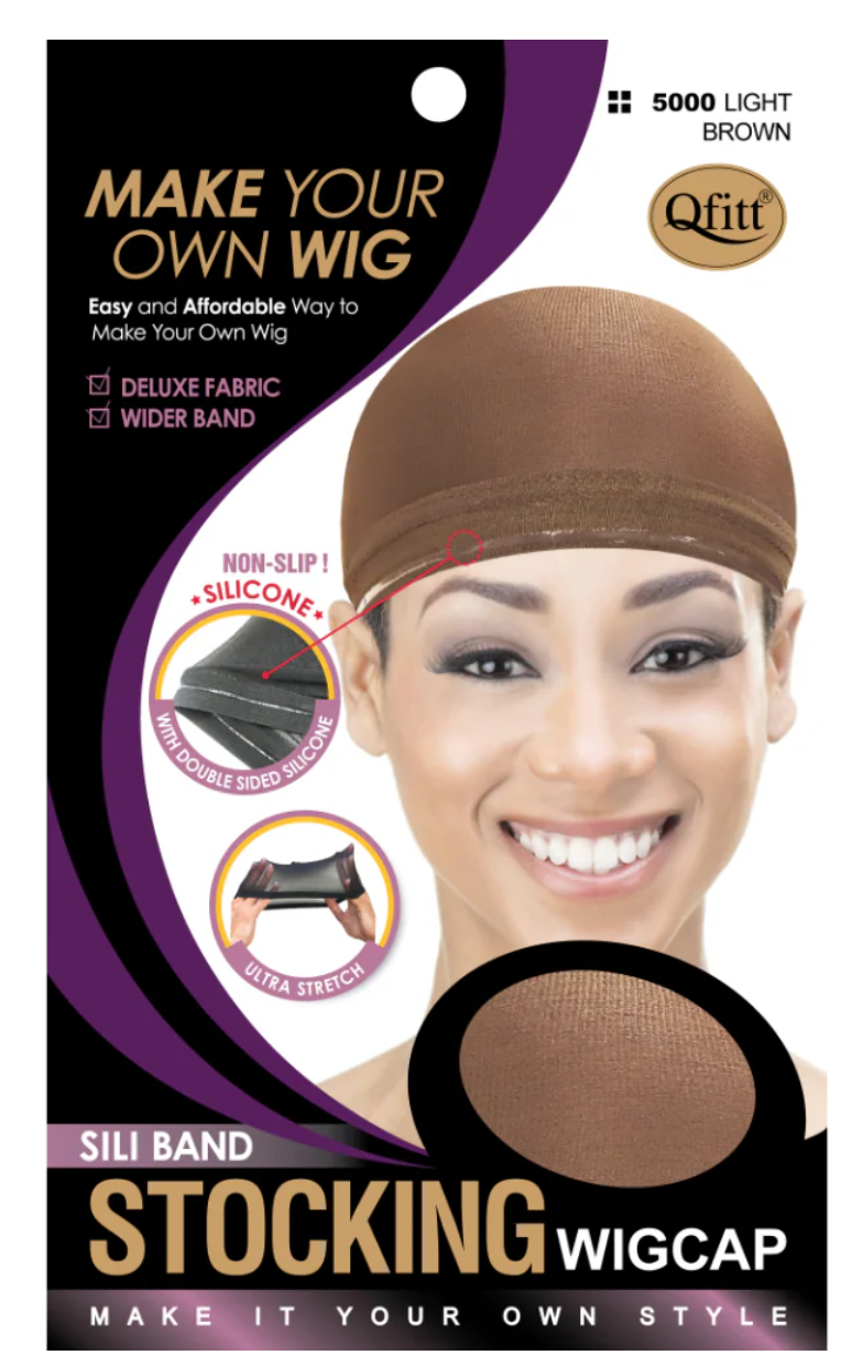 Qfitt Stocking Wig Cap Silicon Light Brown