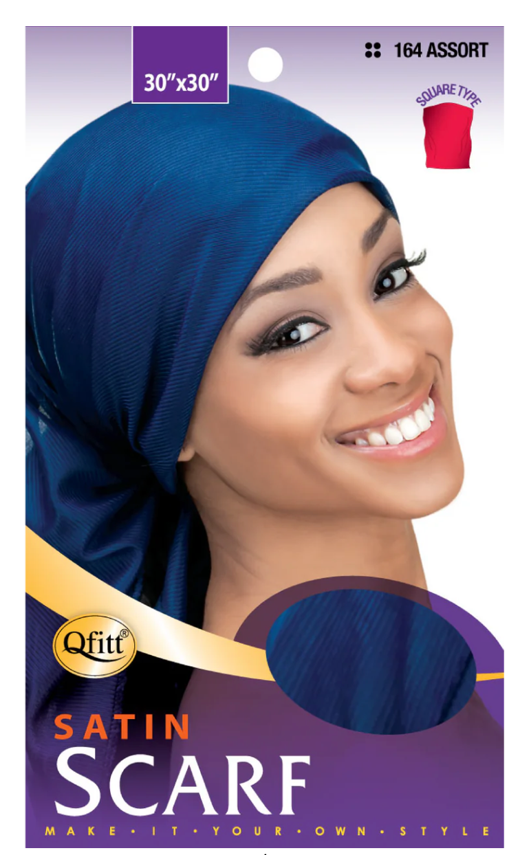 Qfitt Satin Scarf Square 30"x30" - Assorted Colors