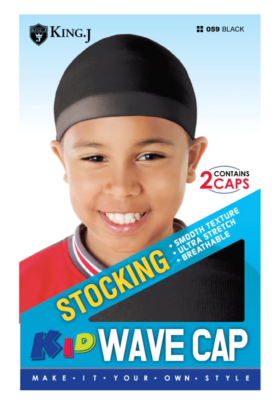 King J Kids Stocking Wave Cap 2 pcs Black