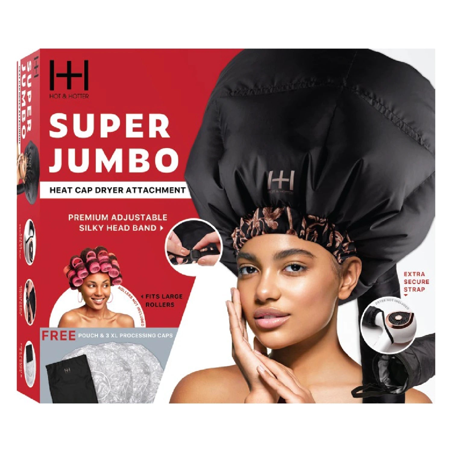 Hot & Hotter Super Jumbo Heat Cap Dryer Attachment - Black