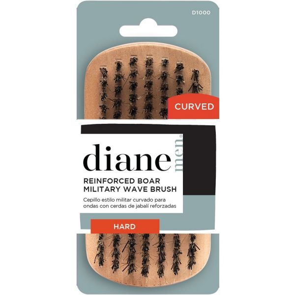 Diane Curved Reinforced Boar Military Wave Brush Nature - Hard D1000