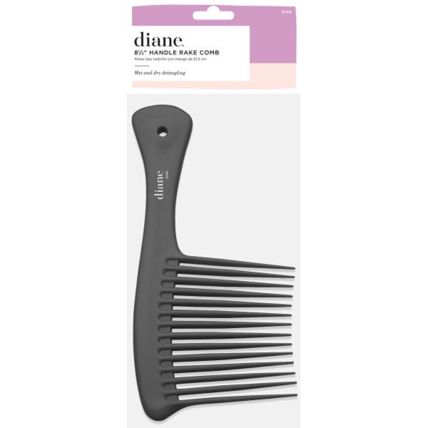 Diane  Handle Rake Comb 8-1/2" - Black D140