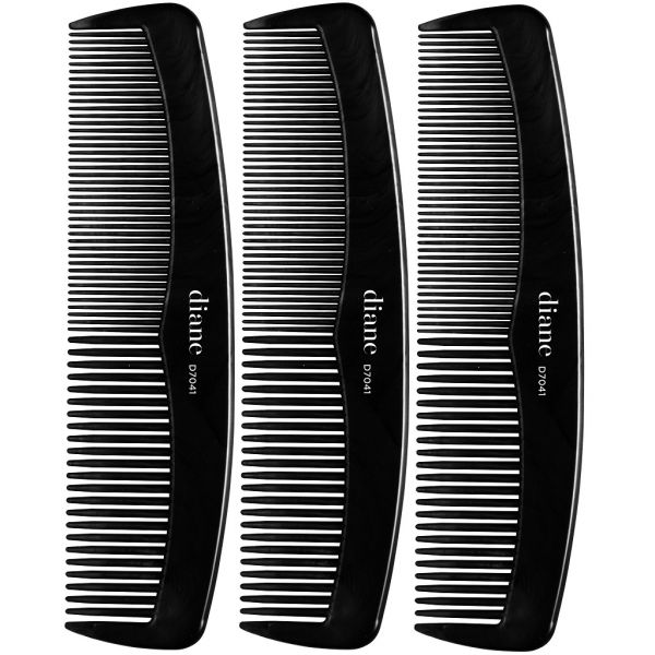 Diane Pocket Styling Comb 5" Black - 3 Pack D7041