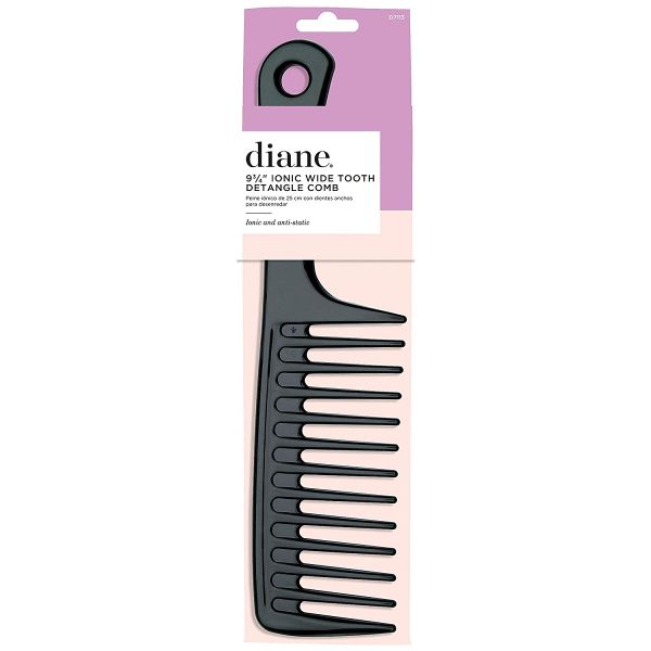 Diane Ionic Wide Tooth Detangle Comb 9-3/4" - Black D7113