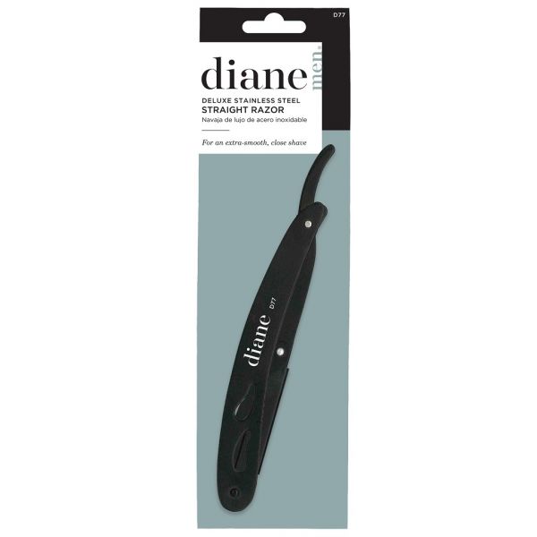 Diane Deluxe Stainless Steel Straight Razor - Black