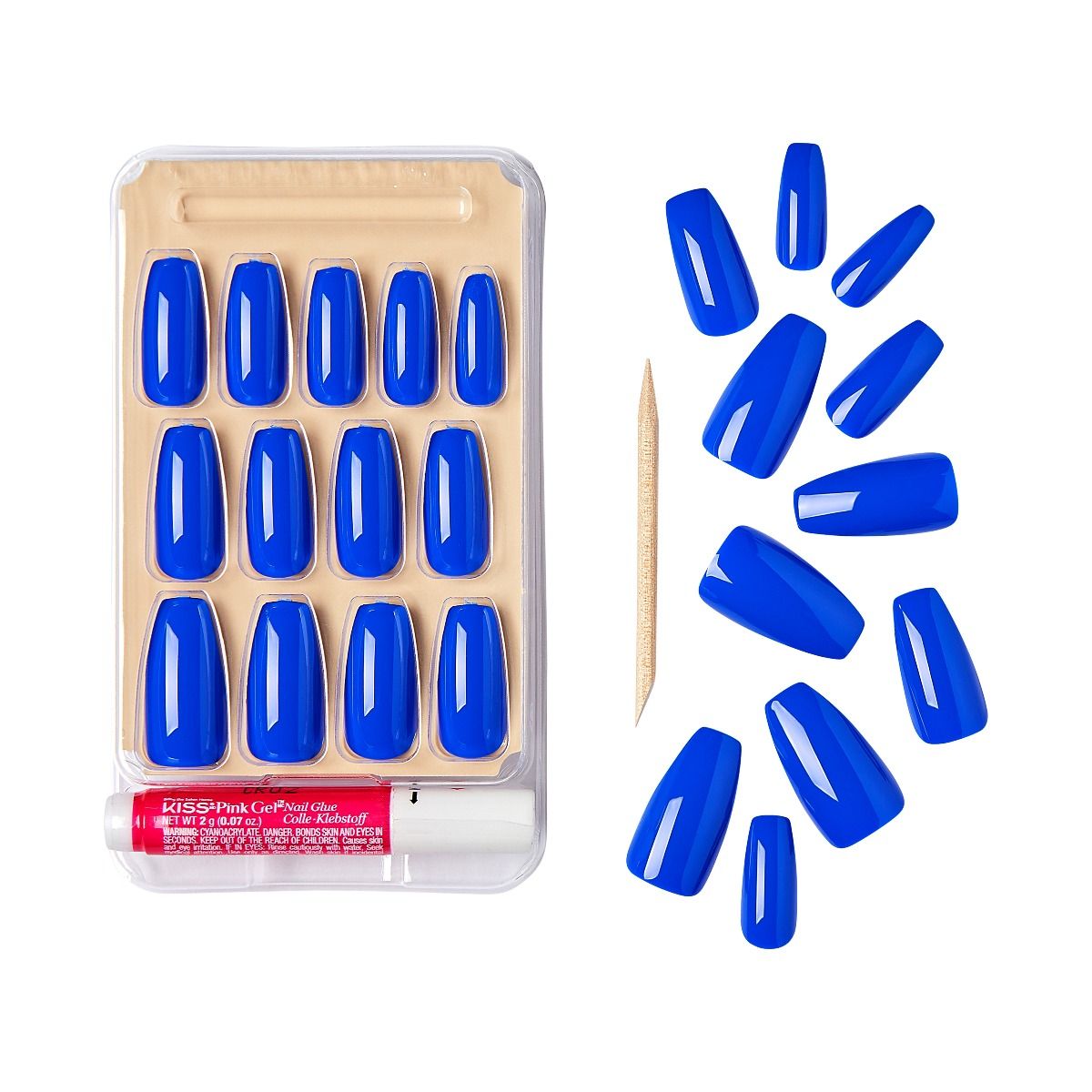 Gold Finger Solid Colors Nails Medium Blue