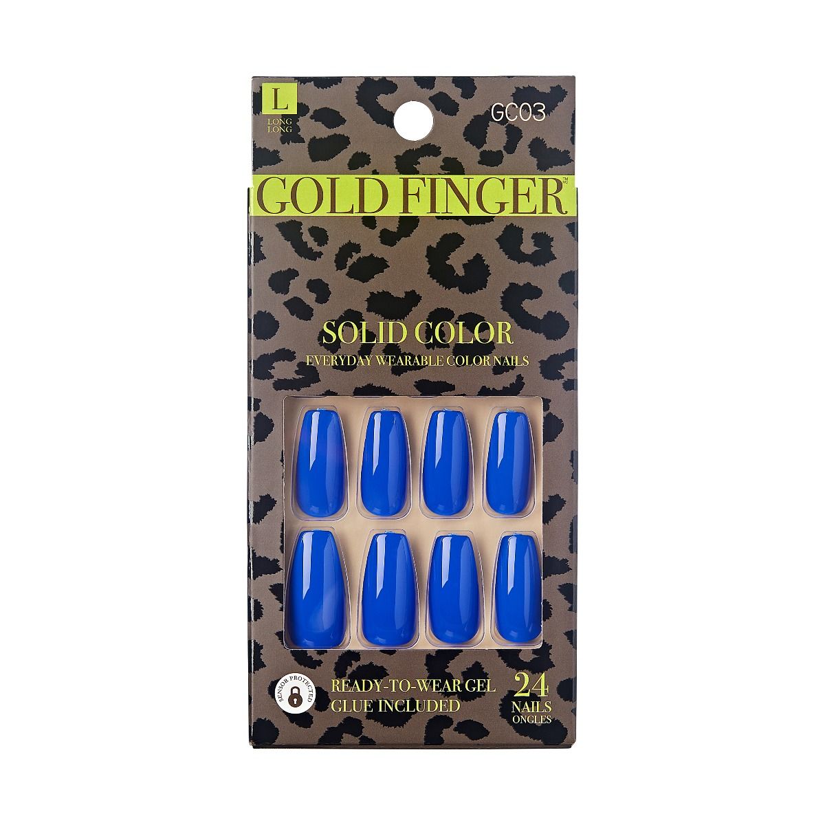 Gold Finger Solid Colors Nails Medium Blue