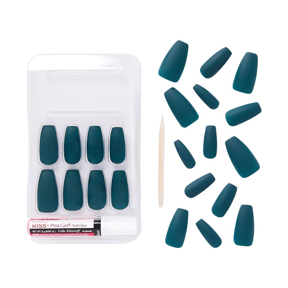 Gold Finger Solid Colors Nails Pine Tree