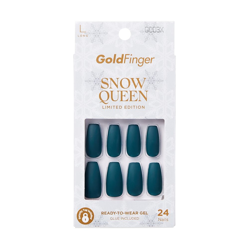 Gold Finger Solid Colors Nails Pine Tree
