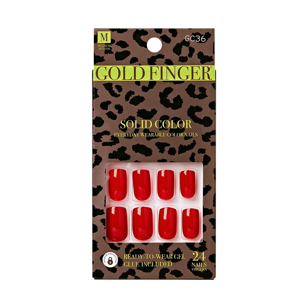 Gold Finger Solid Colors Nails Holding U