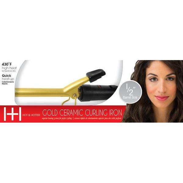 H&H Gold Ceramic Electric Curling Iron 1/2"