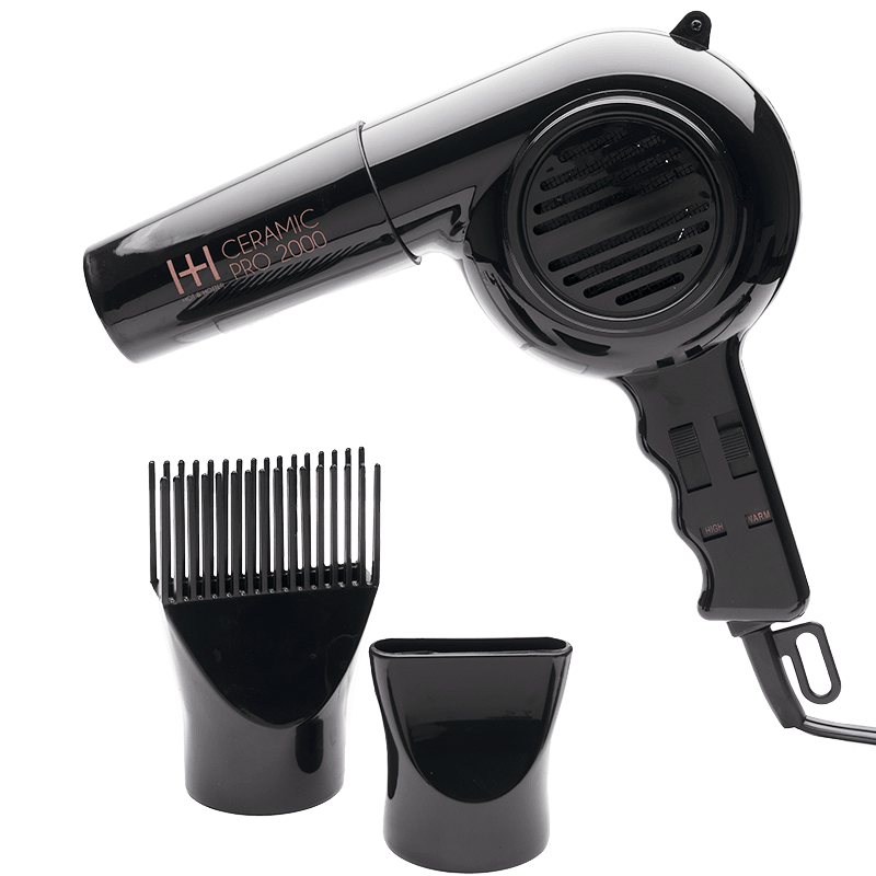 H&H Ceramic Pro 2000 Hair Dryer Black
